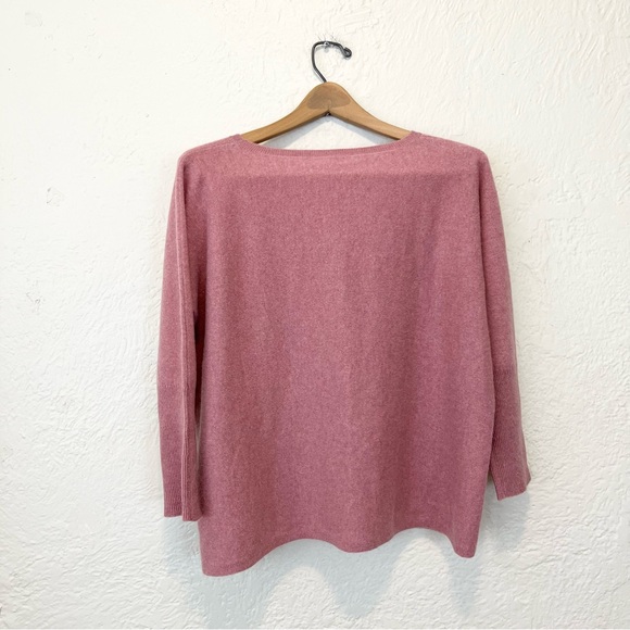 Garnet Hill Cashmere Sweater Dusty Rose Pink XS Oversized Fit - Picture 6 of 6